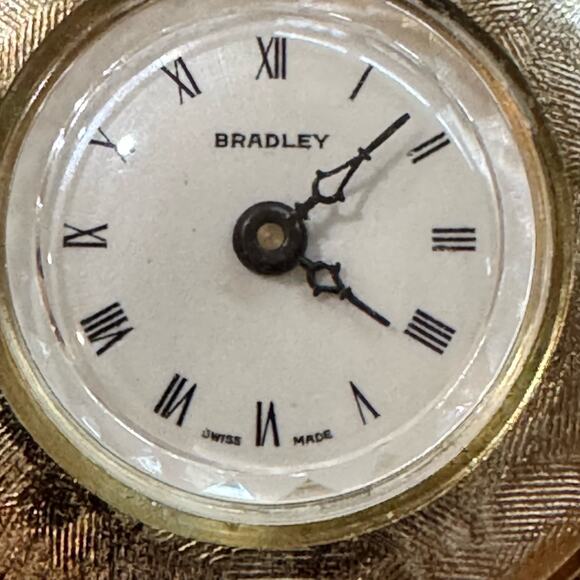 VTG Bradley Pendant Watch Gold Tone Mechanical Movement Swiss Made - Picture 12 of 16